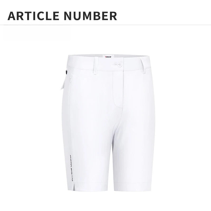 PGM Women Golf Shorts Summer Waterproof Elastic Split Pants Legs Five Leg Pants Sportswear KUZ129