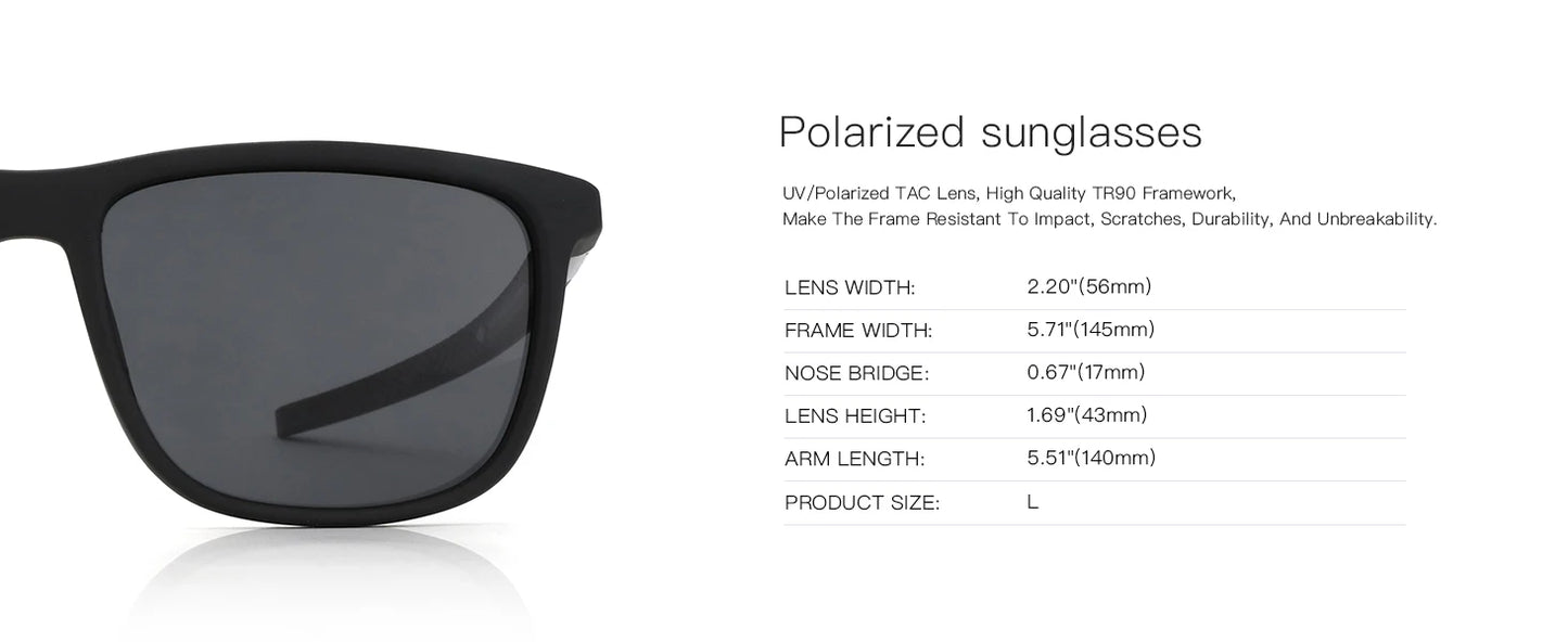 ZENOTTIC Square Polarized Sunglasses for Men - Lightweight TR90 Frame UV Blocking Shades for Driving Fishing Golf Sports