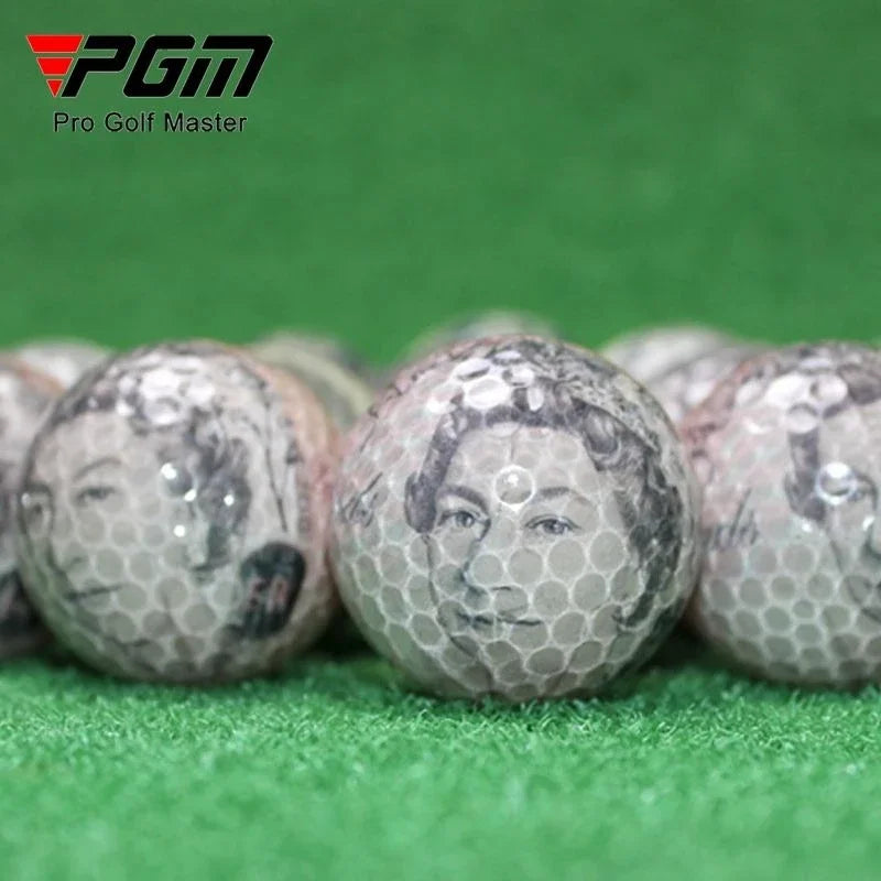 10pcs Golf Balls Coin Pattern Euro/Pound/Dollar Pattern Globe Crystal Ball Random Pattern TX012