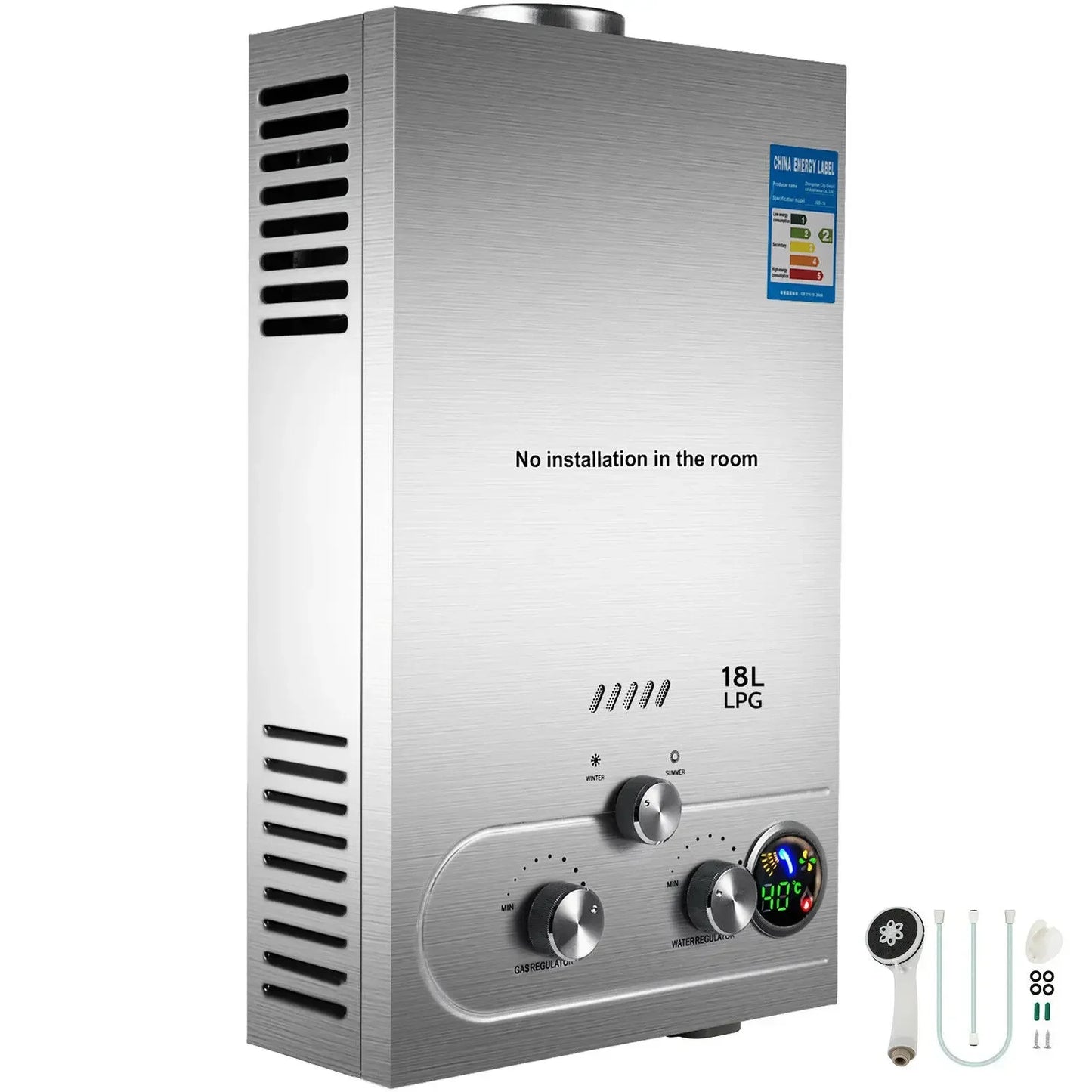 VEVOR LPG Gas Hot Water Heater 6L/8L/10L/12L/16L/18L  Boiler Home Appliance Water Heater With Shower Kit  For Home or Camping