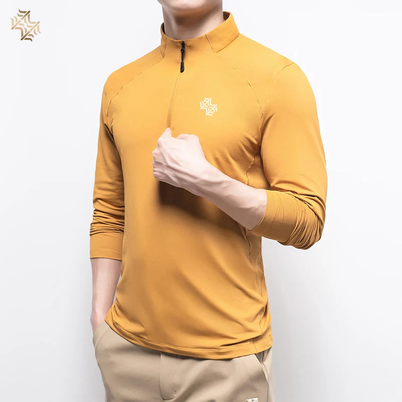 SBWL Men's autumn/winter outdoor sports base shirt fashion high quality running fitness riding golf long sleeve T-shirt Gym Tops