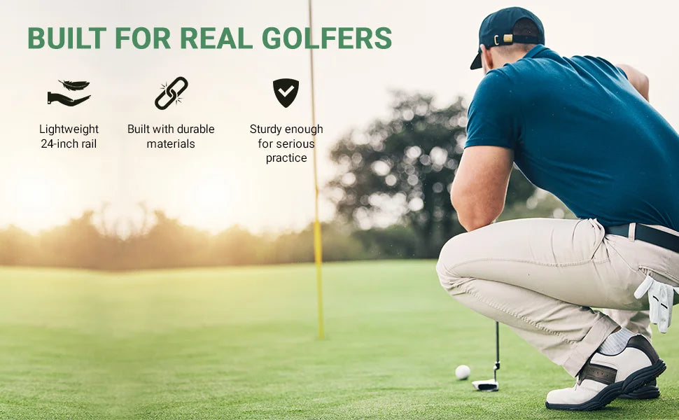 Putting Plane Rail-Portable Golf Putting Stroke Trainer for Indoor & Outdoor Use Golf Training Aid for Putting Improve Accuracy