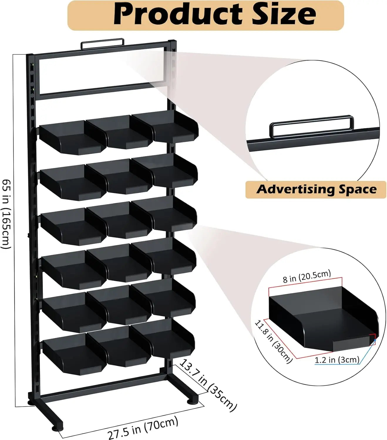 6 Tier Adjustable Ball Cap Storage Organizer With 18 Plate Tray for 180 Baseball Hat, Commercial Home Use, Black Metal