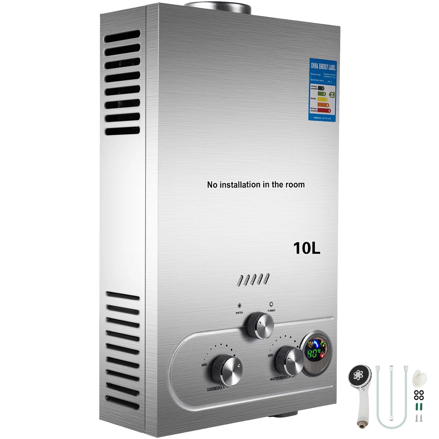 VEVOR LPG Gas Hot Water Heater 6L/8L/10L/12L/16L/18L  Boiler Home Appliance Water Heater With Shower Kit  For Home or Camping