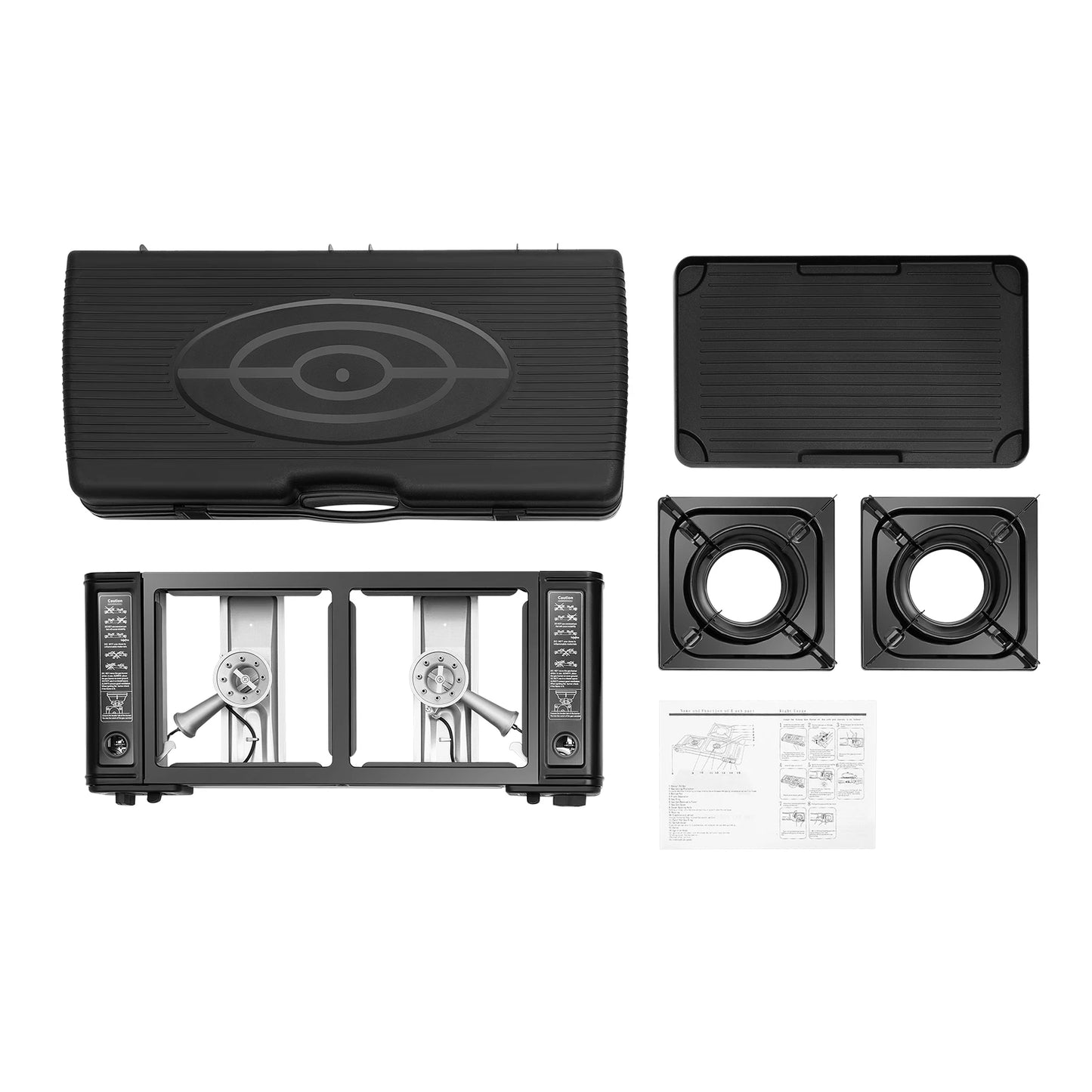 Double Head Barbecue Gas stove with Baking Tray  Home Application Home Outdoor