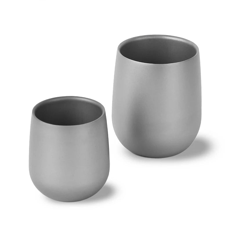 Titanium Cup Insulated Double Wall Drink Cup Outdoor Cooking Camping Titanium Water Cup For Camping Hiking Cool Camping Gear