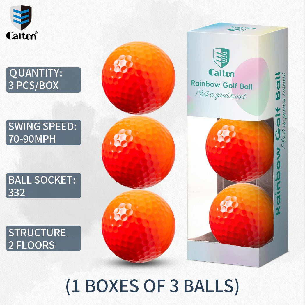Caiton 12/3PCS Pro Gradient Golf Balls – 2-Layer Soft Balls Add 40+ Yards, Great for Practice, Training, Game or Gift