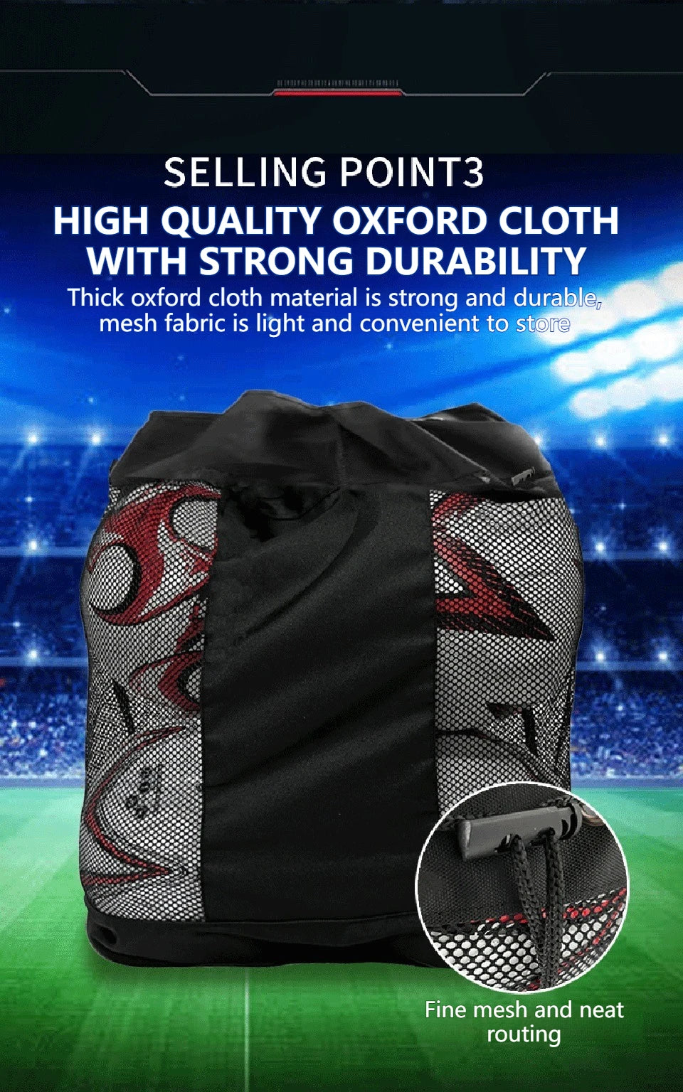 Loogdeel Large Capacity Storage Bag Football Volleyball Basketball Big Ball Pocket Sports Gear Bag Training Equipment Bag