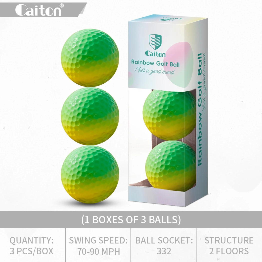 Caiton 6/3PCS Soft Rainbow Golf Balls, Hot-Selling, Add 40+ Yards, Gradient Golf Balls for Practice, Training & Gifts