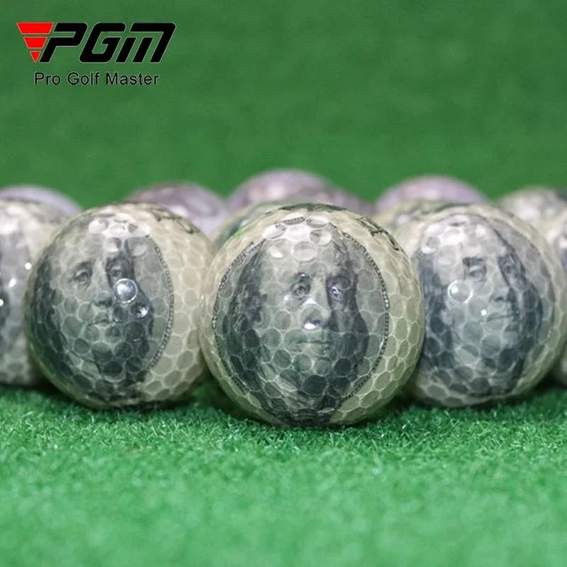 10pcs Golf Balls Coin Pattern Euro/Pound/Dollar Pattern Globe Crystal Ball Random Pattern TX012
