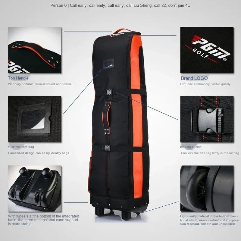 PGM Golf Aviation Bag Travel with Wheels Large Capacity Storage Foldable Airplane Travelling Bags 4 Colors HKB006