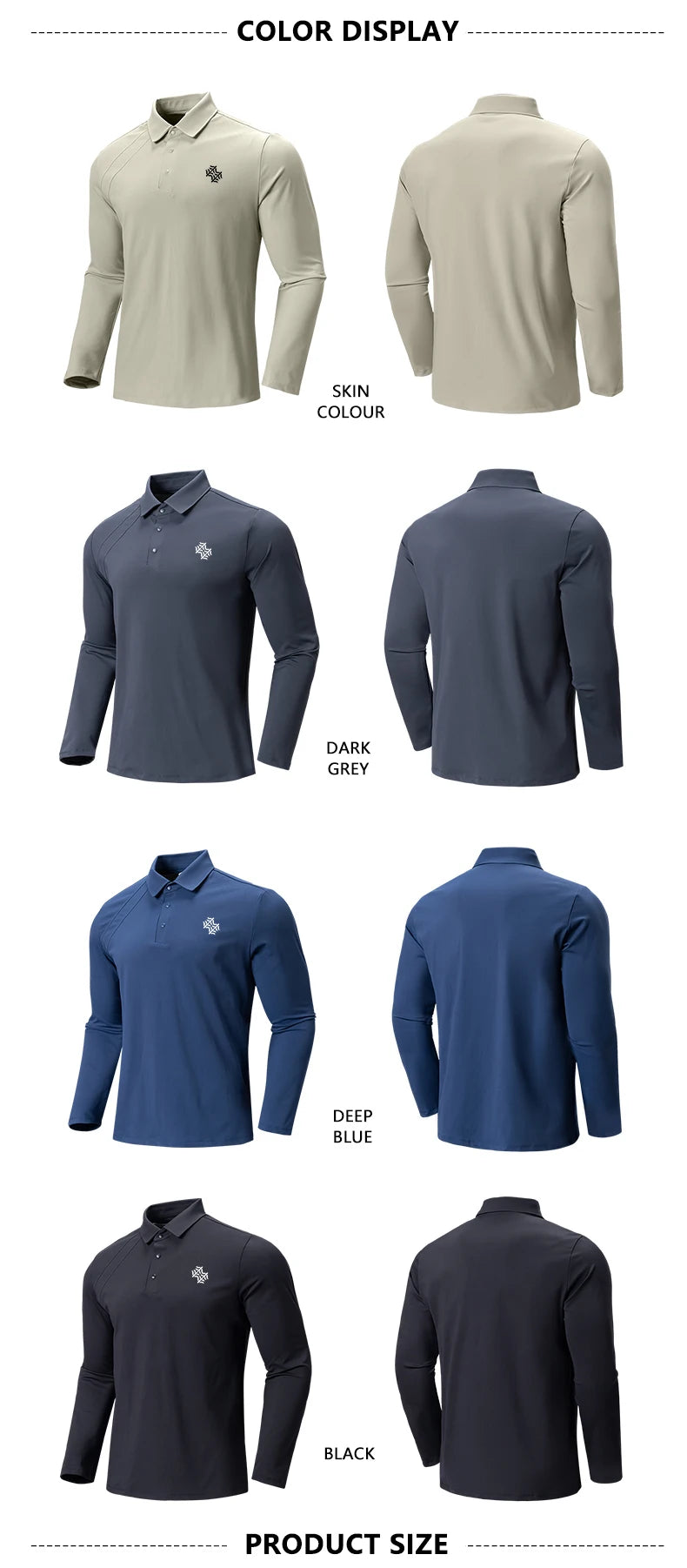 SBWL Autumn and winter fashion golf outdoor sports long sleeve stand collar T-shirt running fitness breathable base shirt Tops