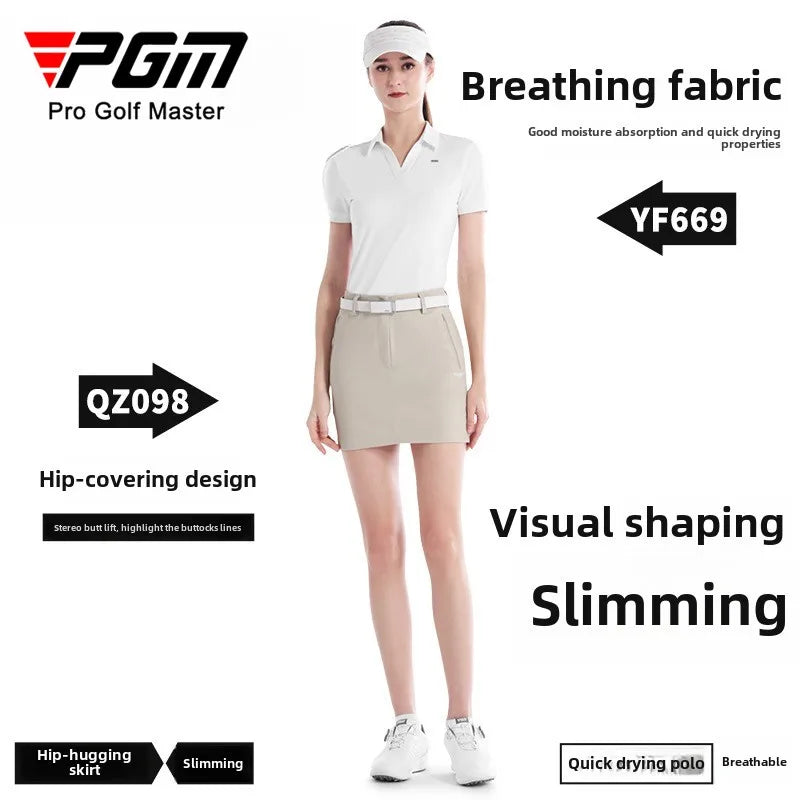 PGM Women Golf Skirt Summer Hip Wrap Breathable and Slimming QZ098