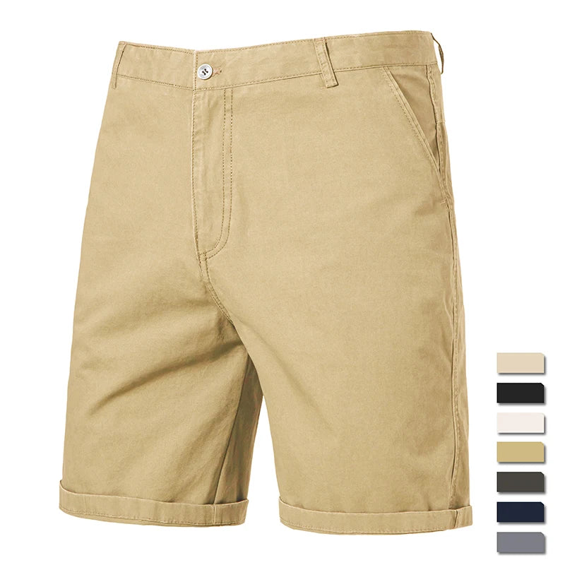 Summer Men Cotton Golf Shorts Dress Shorts Lightweight Quick Dry Casual Work Shorts Man Flat Front Hiking Shorts with 4 Pockets
