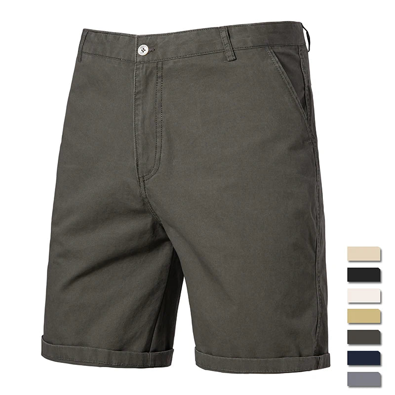 Summer Men Cotton Golf Shorts Dress Shorts Lightweight Quick Dry Casual Work Shorts Man Flat Front Hiking Shorts with 4 Pockets