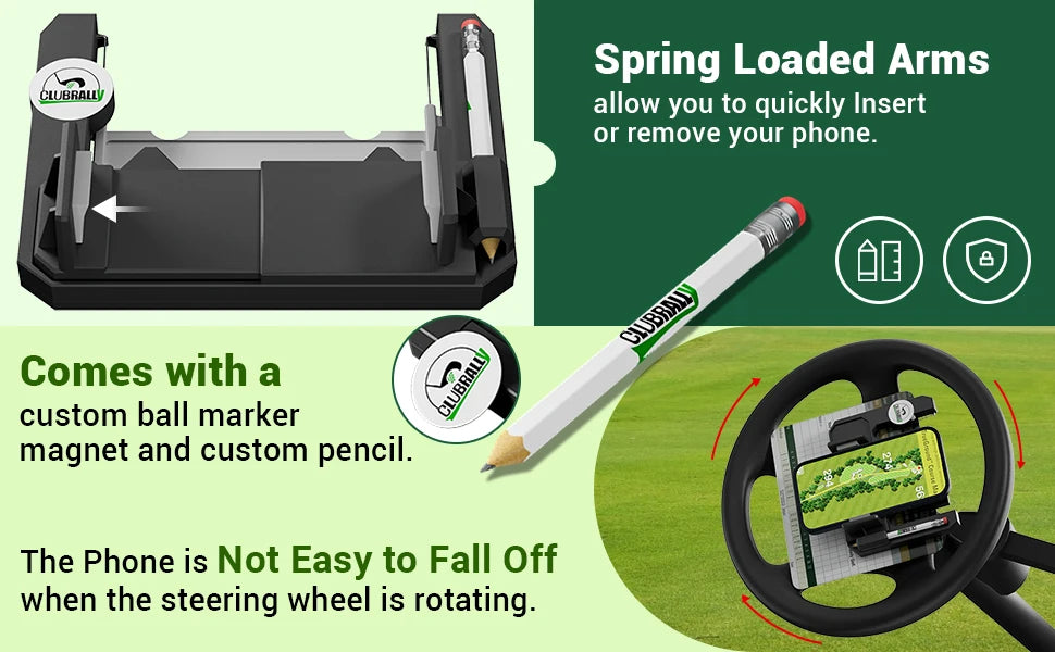 Universal Golf Cart Part Phone Holder /Golf Cart Steering Wheel Phone Stand For EZGO Yamaha Clubcar & all  Golf Cart