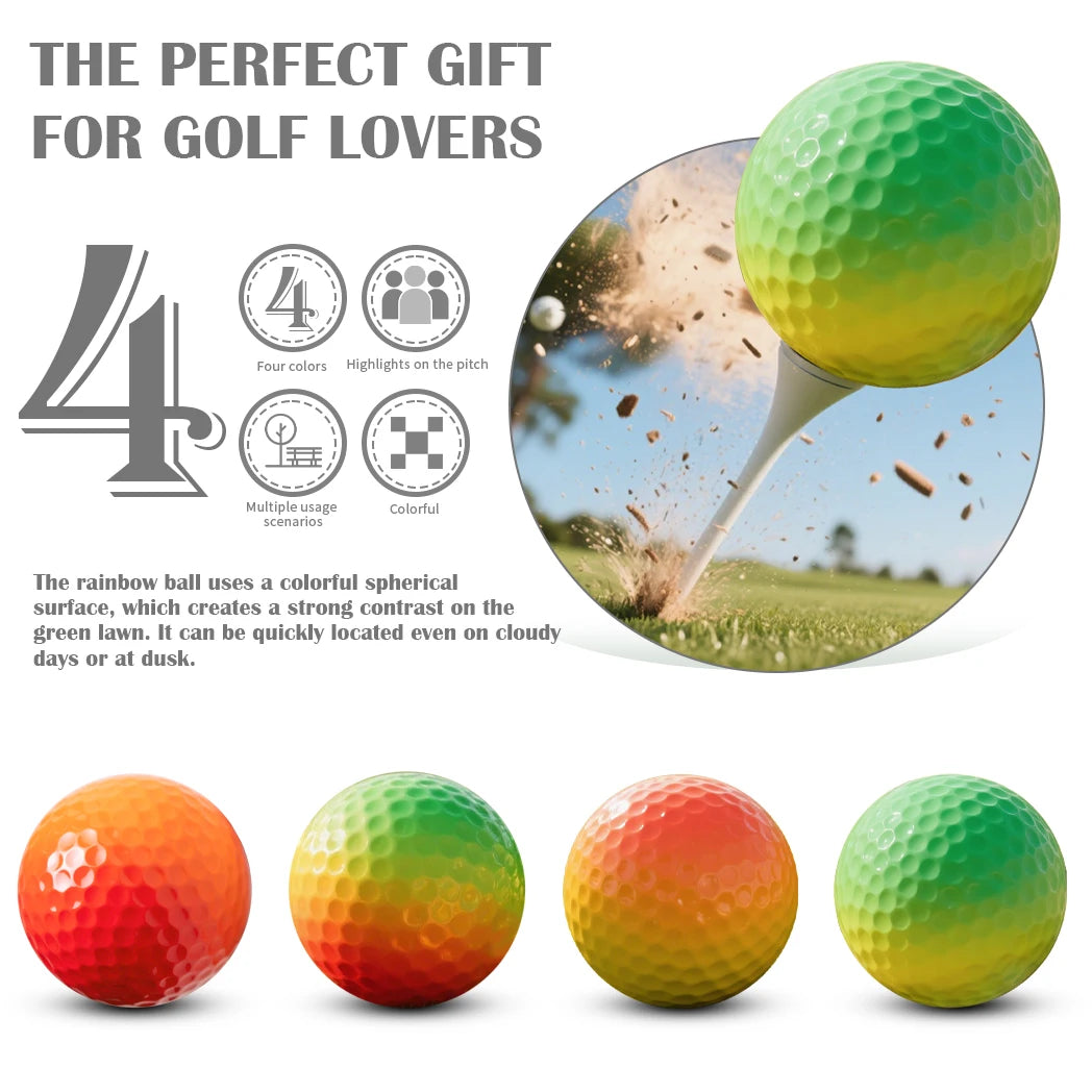 Caiton 6/3PCS Soft Rainbow Golf Balls, Hot-Selling, Add 40+ Yards, Gradient Golf Balls for Practice, Training & Gifts