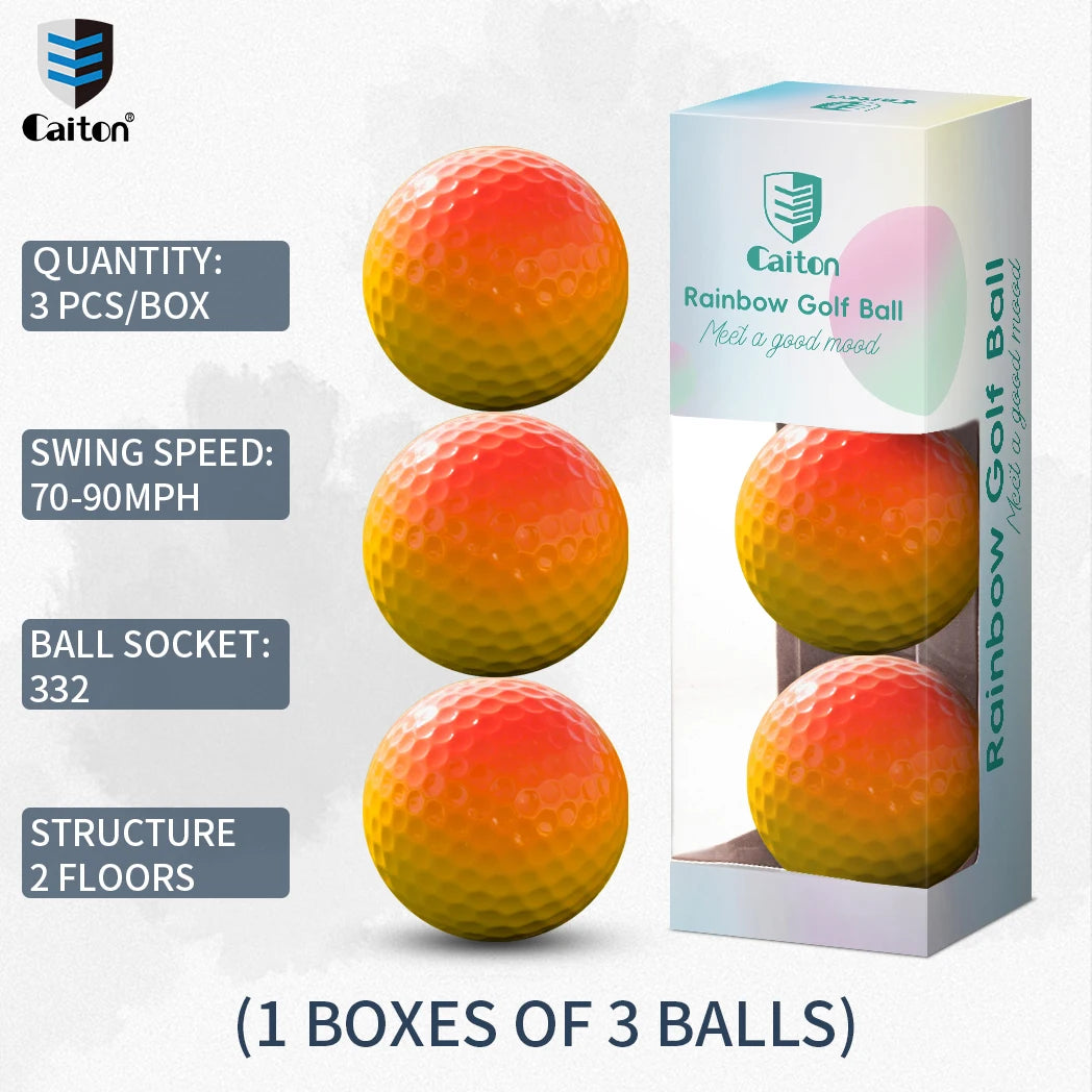 Caiton 12/3PCS Pro Gradient Golf Balls – 2-Layer Soft Balls Add 40+ Yards, Great for Practice, Training, Game or Gift