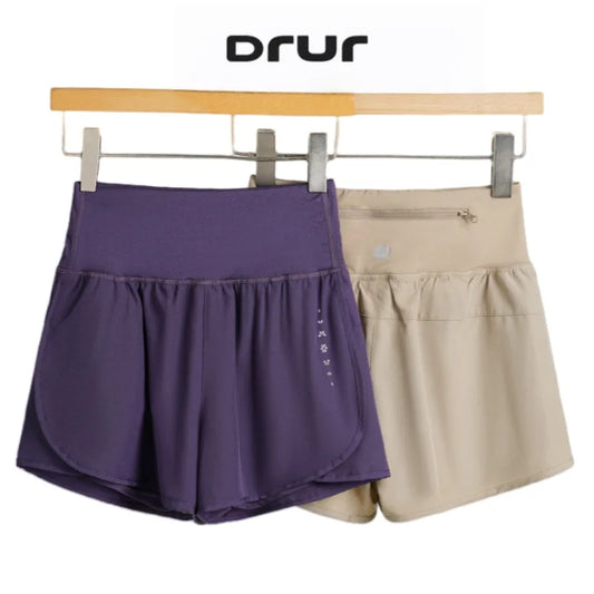 DRUR Sports Shorts Summer Lightweight 2 in 1 High Waist Gym Shorts With Pocket Golf Wear Women Running Short Pants Activewear