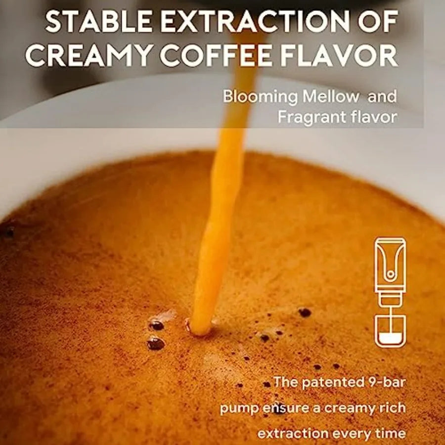 Portable Electric Espresso Coffee Maker for Camping Travel Home Use with NS Capsules and Coffee Grounds Self-Heating Version in