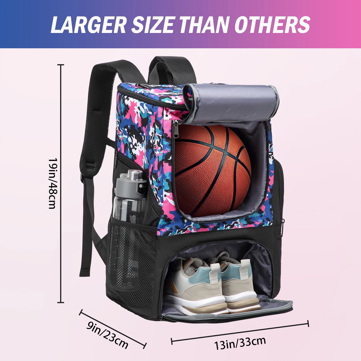 Basketball Backpack Sport Outdoor Football Volleyball Storage Bags with Separate Shoes Compartment Training Sports Backpack
