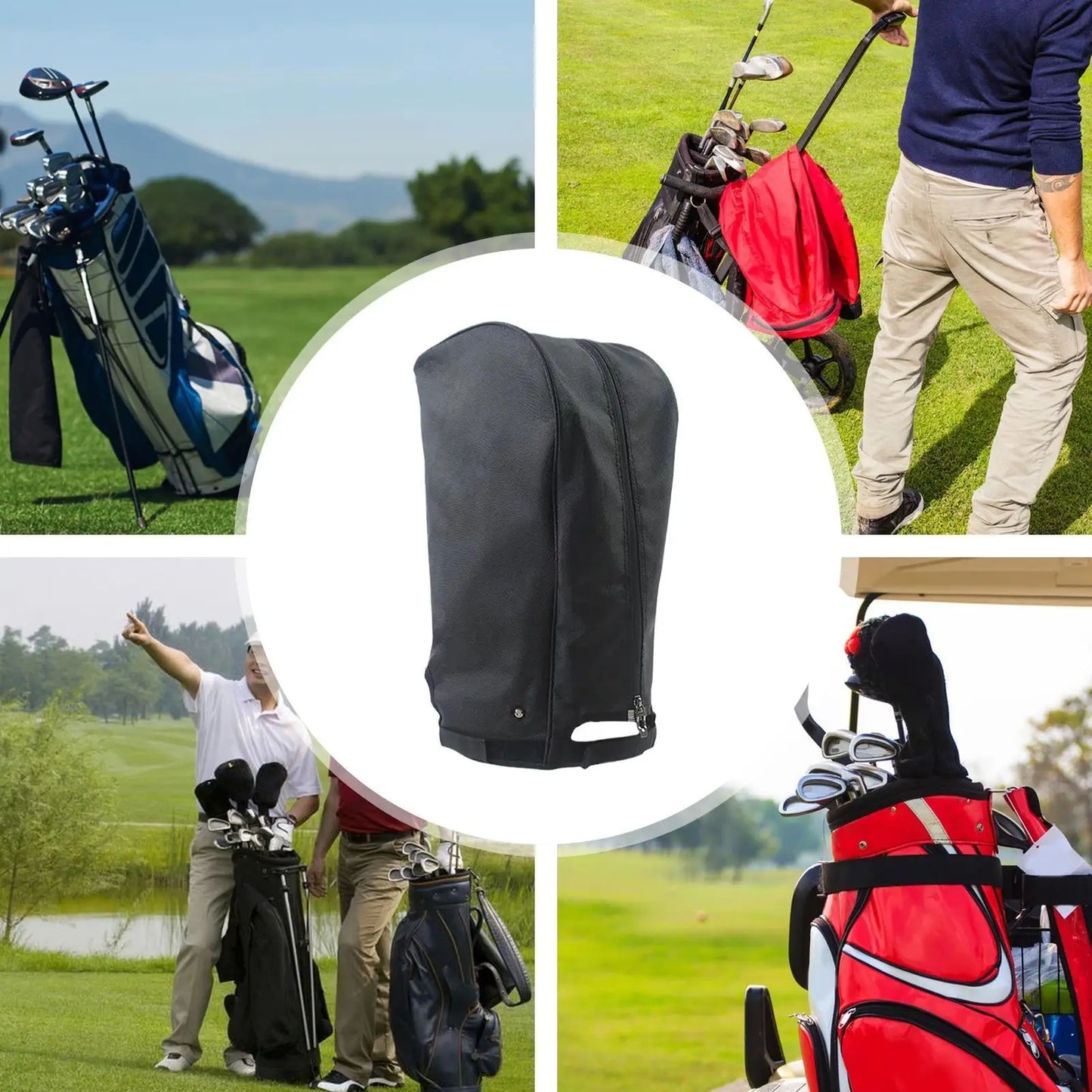 Golf bag rain cover portable Dustproof Club Protector with Button Golf Bag Rain Hood Dust Cover for Golfer Rain proof
