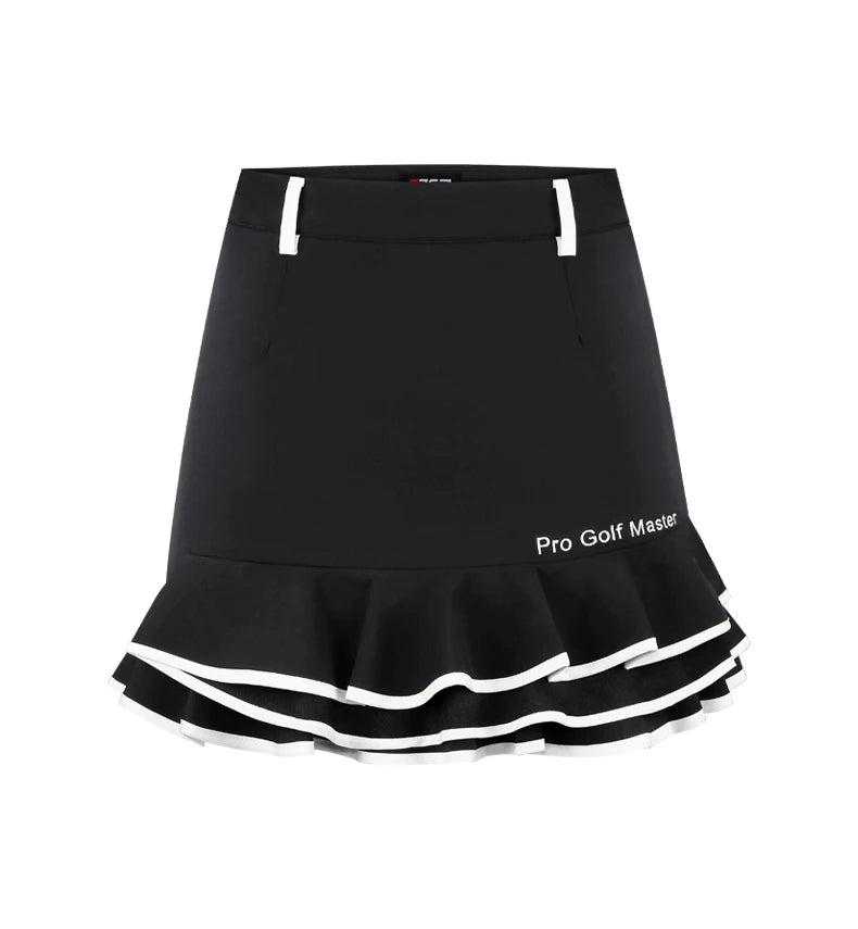 PGM Women Golf Short Skirt Quick Dry Breathable Ladies Girls Fashion Fishtail Skirts Black White XS QZ080