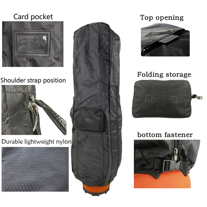 Golf Rain Cover Bag Waterproof and Dustproof Protable Foldable Golf Travel Cover Bag Light easy to carry