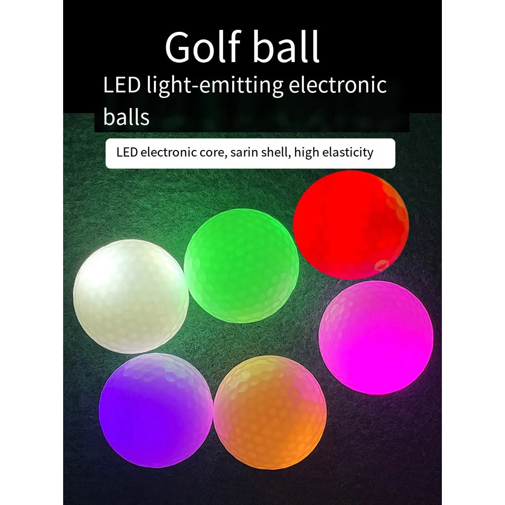 Glow in The Dark Golf Balls LED Light up Glow Golf Ball for Night Sports Super Bright Colorful and Durable