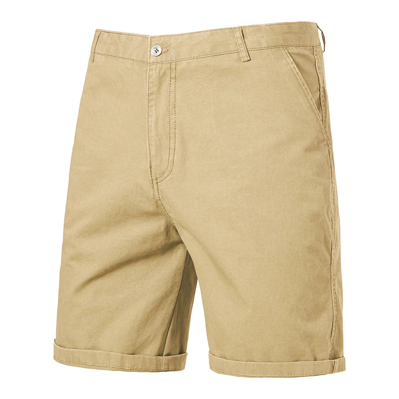 Summer Men Cotton Golf Shorts Dress Shorts Lightweight Quick Dry Casual Work Shorts Man Flat Front Hiking Shorts with 4 Pockets