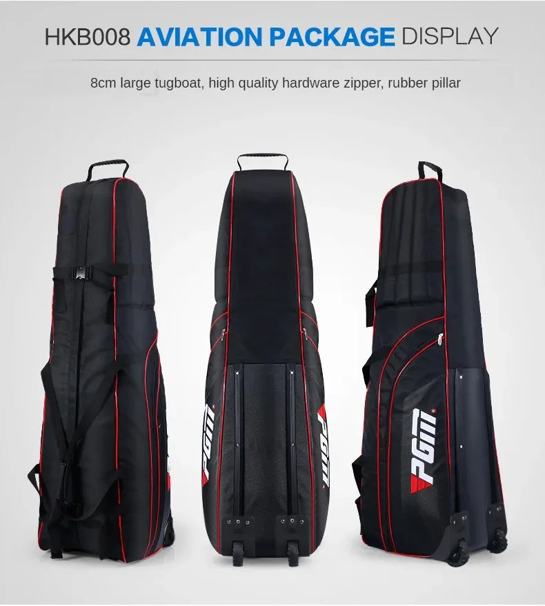 PGM Lightweight Foldable Golf Bag Travel Plane Caddy Bags With Wheel Aircraft Stand Thickening Folding Pad Golf Cover Bag HKB008