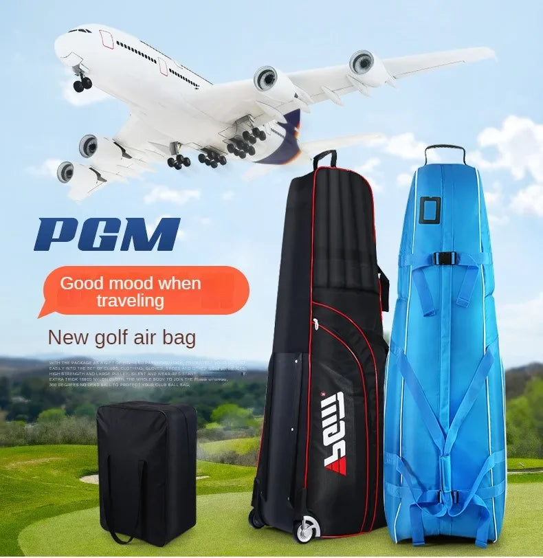 PGM Lightweight Foldable Golf Bag Travel Plane Caddy Bags With Wheel Aircraft Stand Thickening Folding Pad Golf Cover Bag HKB008
