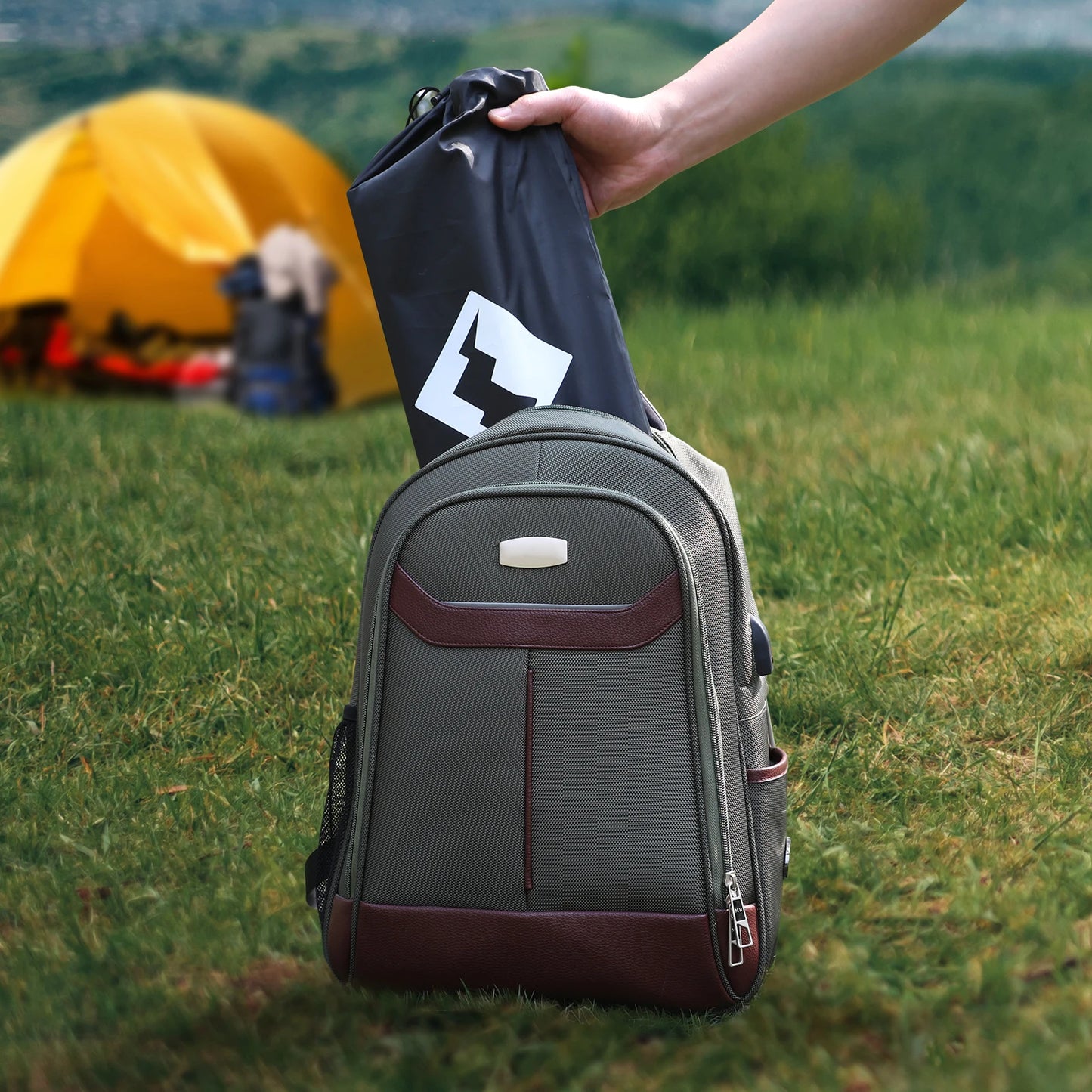 VILLEY Portable Camping Side Table, Ultralight Aluminum Folding Beach Table with Carry Bag for Outdoor Cooking, Picnic, Camp