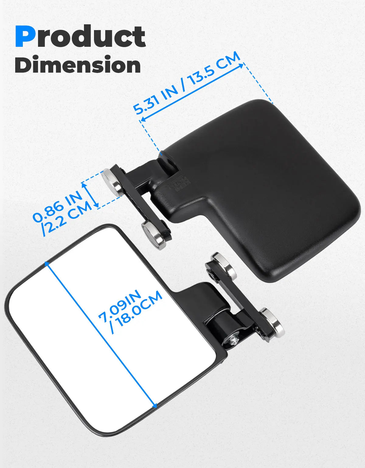 Magnetic Side Mirrors For Golf Cart Tractors Forklifts Lawn Movers Dozers Trucks For Club Car EZGO John Deere Kubota Toyota