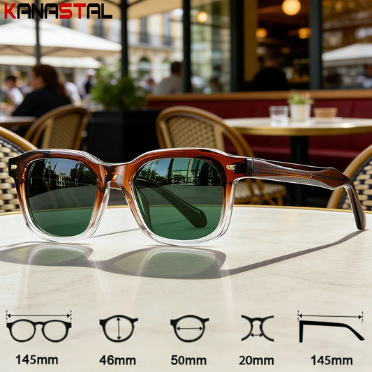 Men Polarized Sunglasses UV400 Square Acetate Eyeglasses Frames Anti Glare Goggles Fishing Cycling Hiking Golf Camping Sports