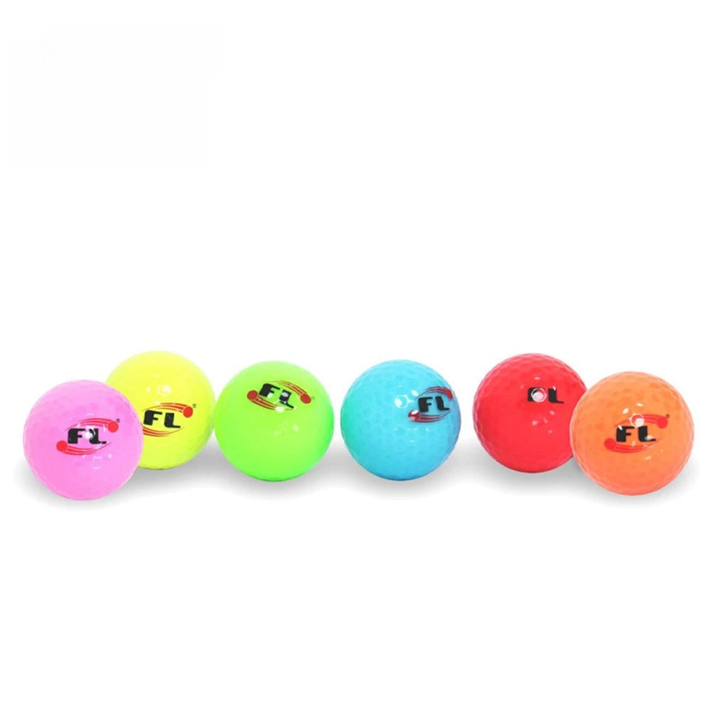 6 Pack Glow Golf Balls for Night Sports - Rubber Fluorescent Glowing in The Dark Golf Ball - Long Lasting Bright Luminous Balls