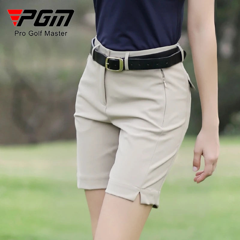 PGM Women Golf Shorts Summer Waterproof Elastic Split Pants Legs Five Leg Pants Sportswear KUZ129