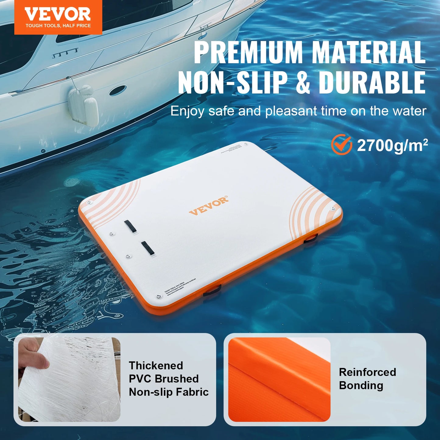SucceBuy Inflatable Floating Dock 10x8FT Non-Slip Water Detachable Ladder Portable Carrying Bag Floating Platform Island Raft