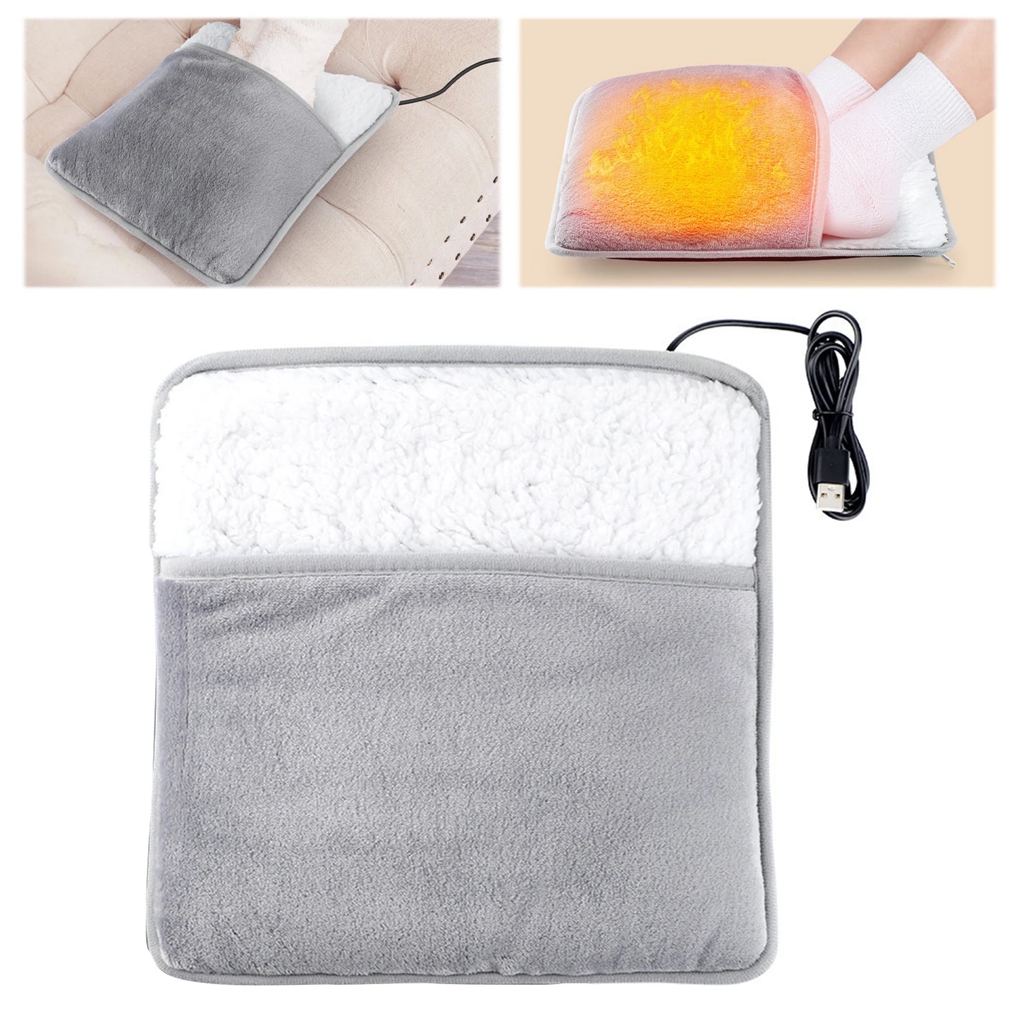 USB Heating Pad Winter Electric Foot Heating Pad Household Foot Warming Mat Gift for Women & Men