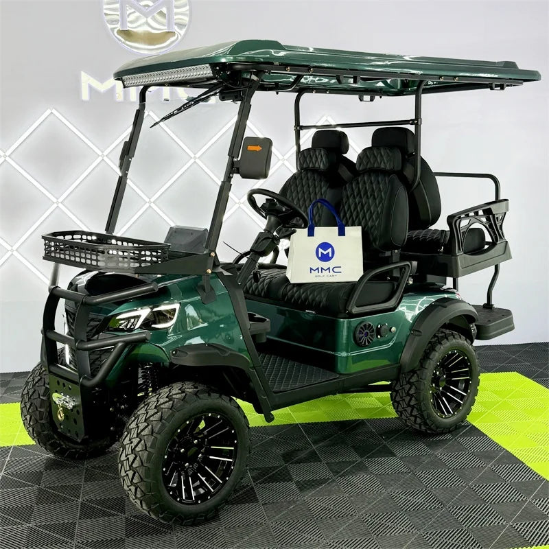 Top-of-the-line 4WD Golf Cart, 4x4 Aluminum Frame, Off-road CE Certified, Powerful Engine, MMC Professional Electric Golf Cart