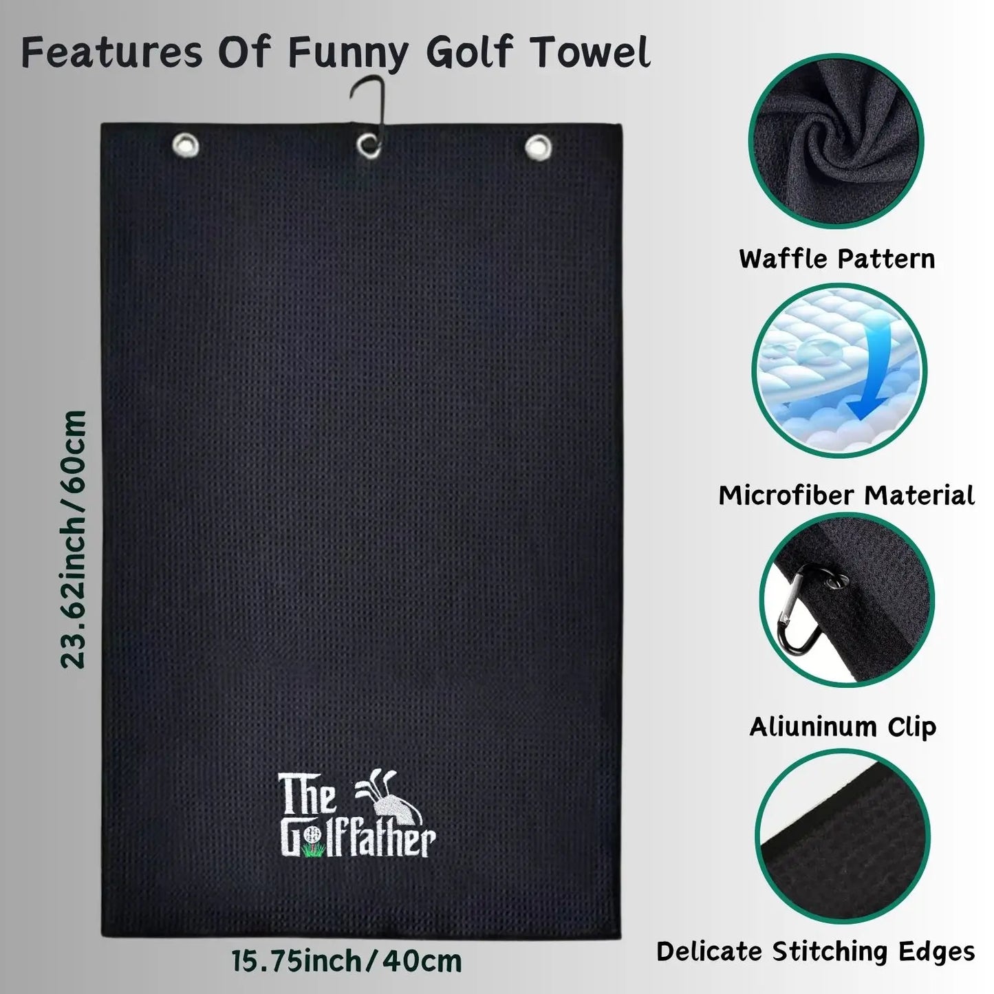 7pcs Men's Golf Accessories Kit - Complete All-in-One , Scorekeeper, Divot Tool, Golf Marker, Cleaning Brush, Tees & Towel