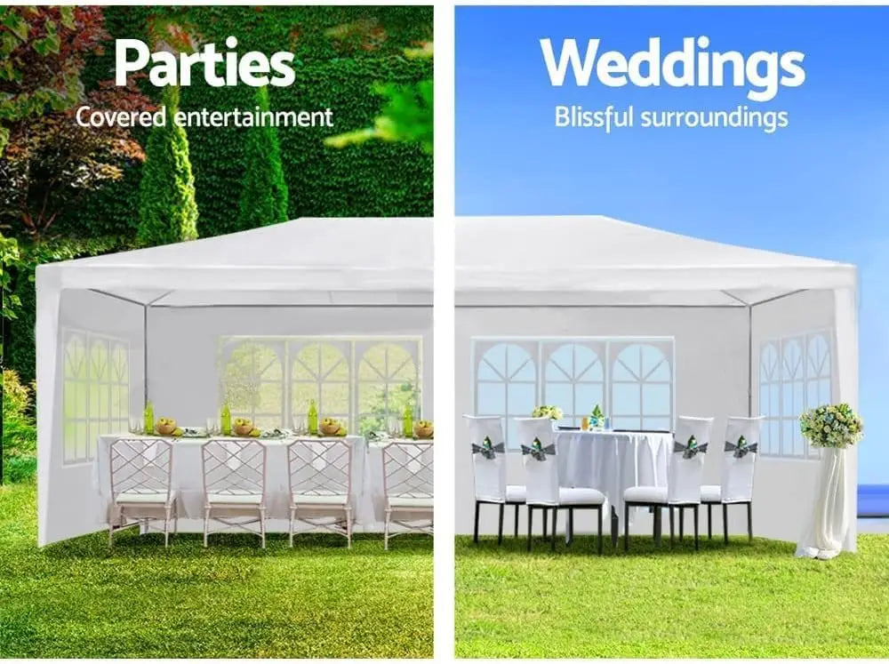 10X20FT Outdoor Canopy Waterproof Tent With 6 Removable Sidewalls & Windows For Wedding Garden Camping