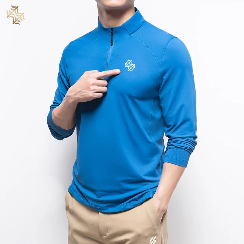 SBWL Men's autumn/winter outdoor sports base shirt fashion high quality running fitness riding golf long sleeve T-shirt Gym Tops