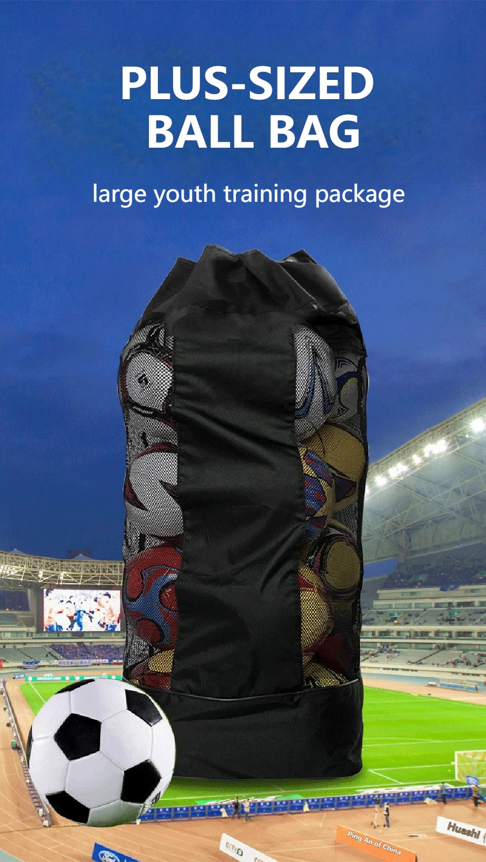 Loogdeel Large Capacity Storage Bag Football Volleyball Basketball Big Ball Pocket Sports Gear Bag Training Equipment Bag