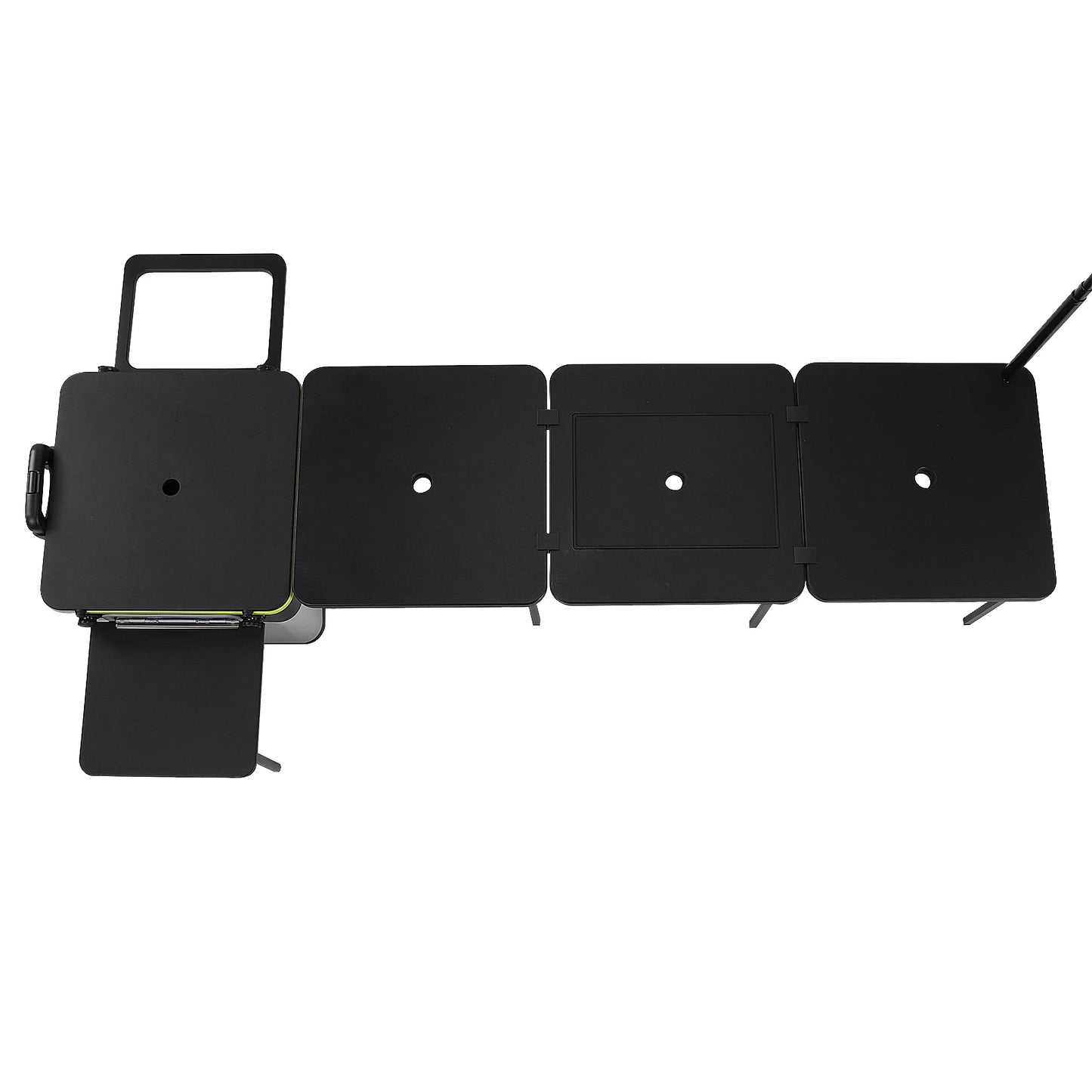 Multifunctional Outdoor Side Table with Wheels Folding Grill Table with Light Poles for Picnic Party Beach BBQ Cooking Indoor