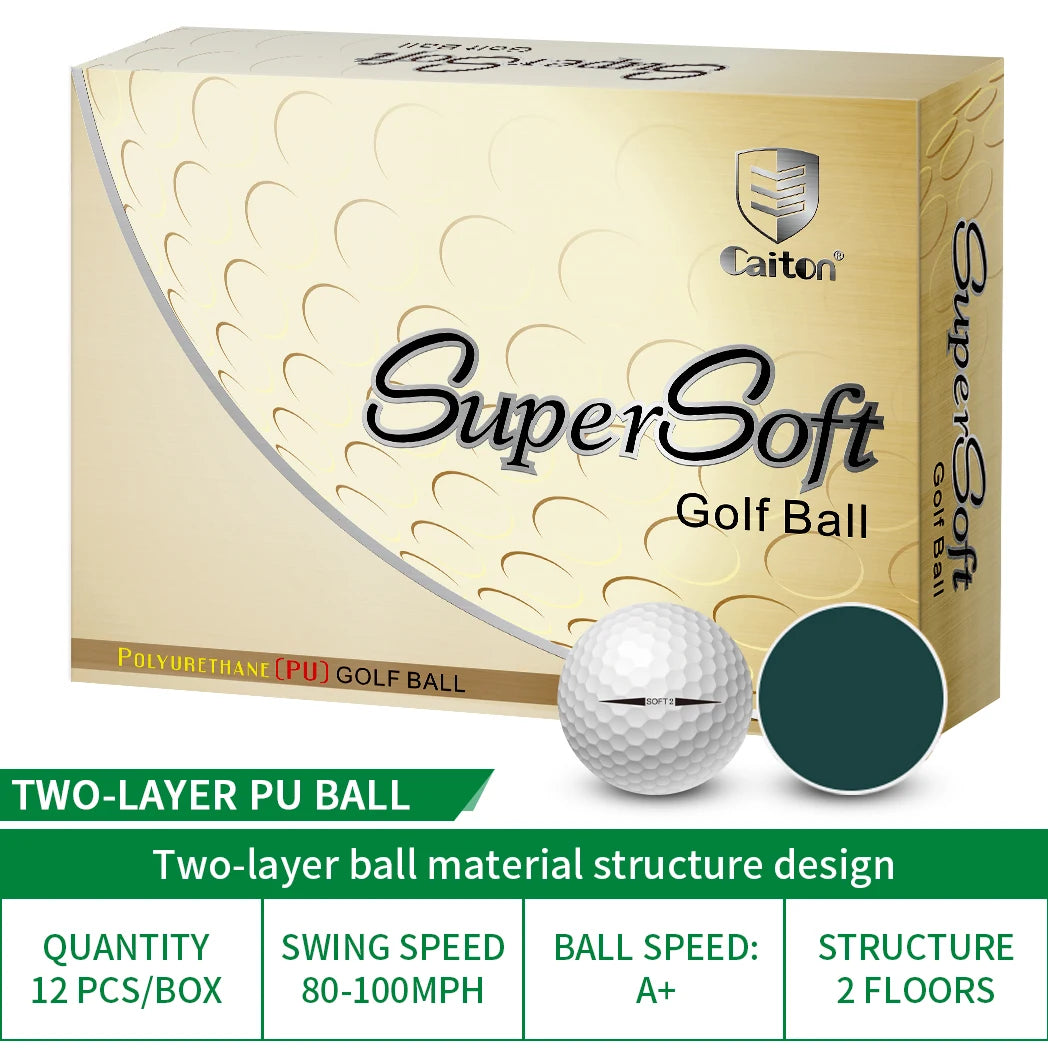 Caiton 12pcs golf game balls, 2-5 layer structure（Opt）, professional game performance, suitable for different high swing speeds