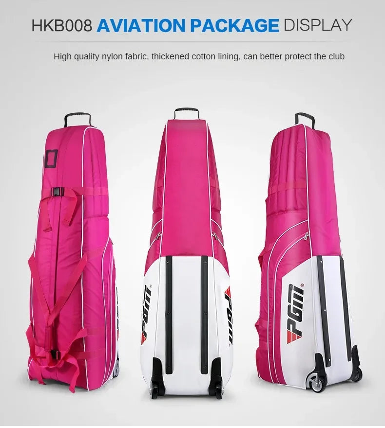 PGM Lightweight Foldable Golf Bag Travel Plane Caddy Bags With Wheel Aircraft Stand Thickening Folding Pad Golf Cover Bag HKB008