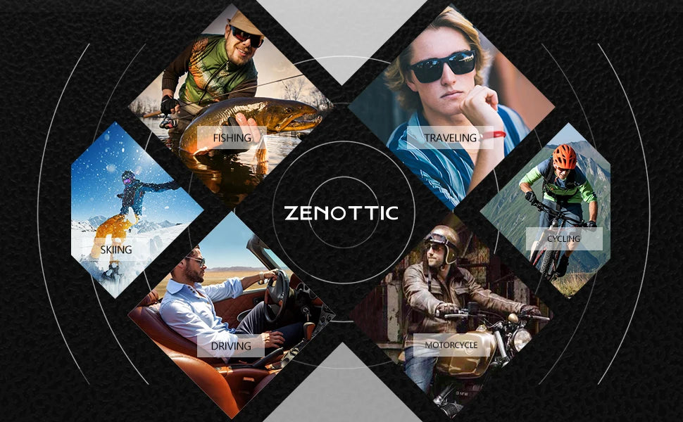 ZENOTTIC Square Polarized Sunglasses for Men Ultralight Carbon Fiber Sun Glasses Driving Fishing Golf Sports UV400 Protection