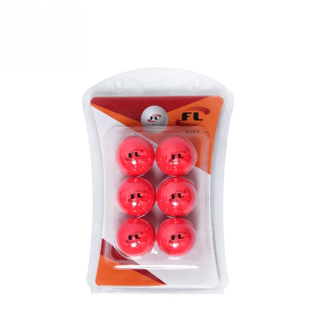 6 Pack Glow Golf Balls for Night Sports - Rubber Fluorescent Glowing in The Dark Golf Ball - Long Lasting Bright Luminous Balls