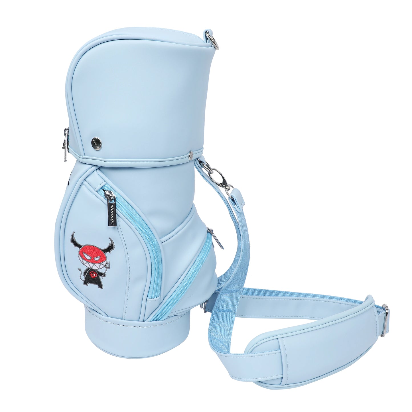 1 PC Women's Golf Bag, Cartoon Embroidered Golf Park Bag, PU Material, Portable Golf Gear Storage Bag, Mini Golf Accessory Pouch